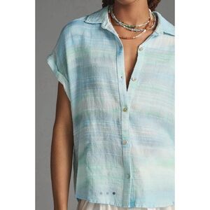 NWT Cloth & Stone x Anthropologie, Short-Sleeve Buttondown, size XXS
